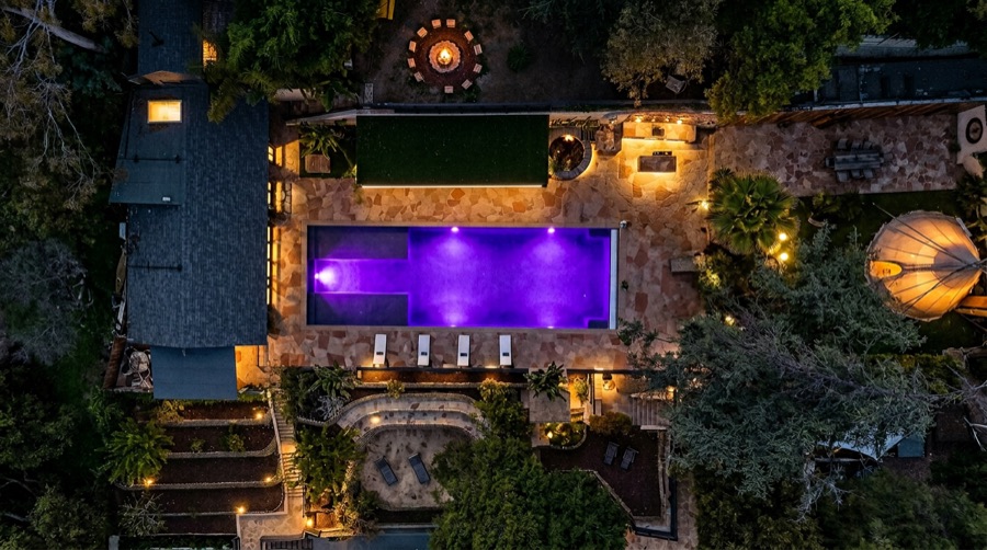 Estate from above at night